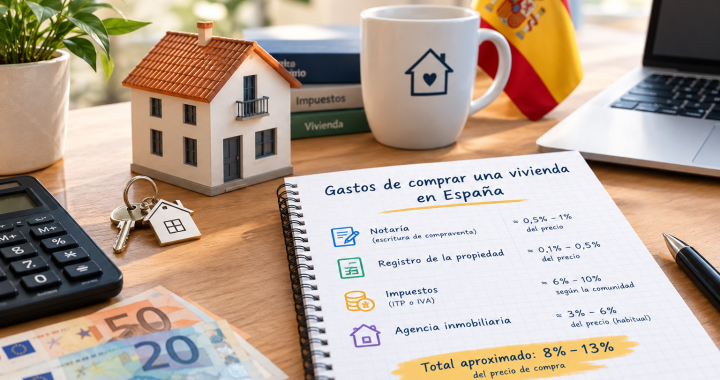 Gastos de comprar una vivienda en España: notaría, registro, impuestos y agencia